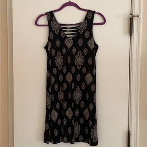 Black patterned shirt dress